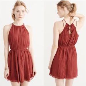 Abercrombie and Fitch Red Chiffon Skater Dress 🍃